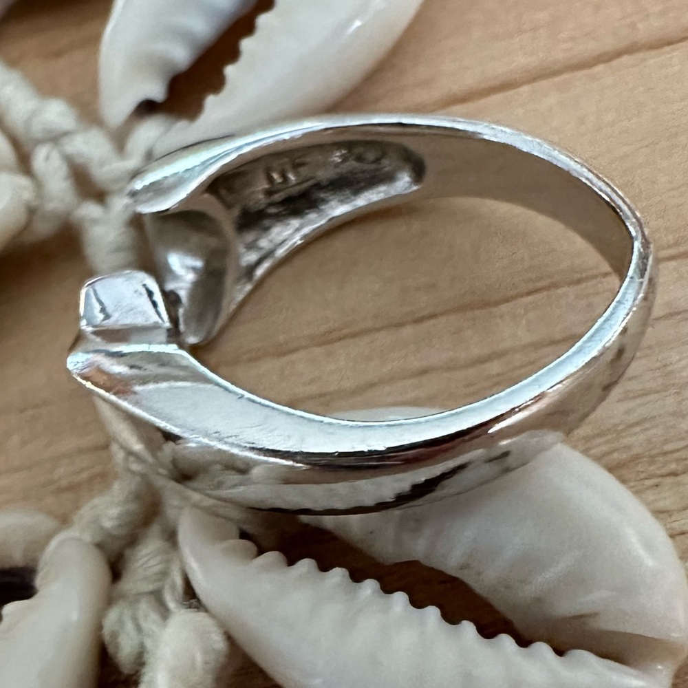 VTG Sterling Celestial Silver Crescent Moon and Star Ring - Picture 7 of 11